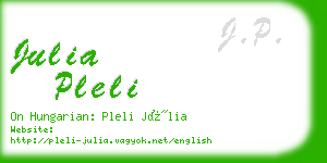 julia pleli business card